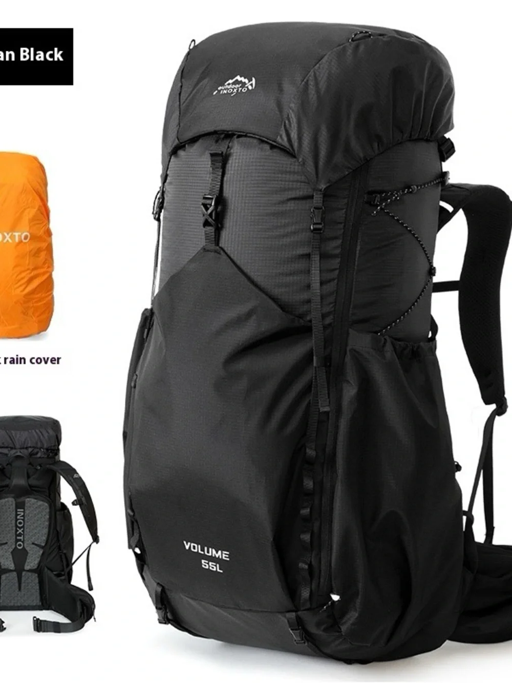 Lightweight Hiking Backpack in Light Gray with Blue Accents